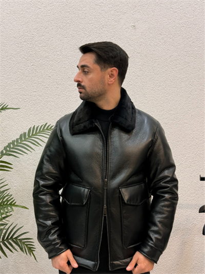 SİYAH PREMİUM KALIN KÜRKLÜ MONT ÇİFT FERMUARLI