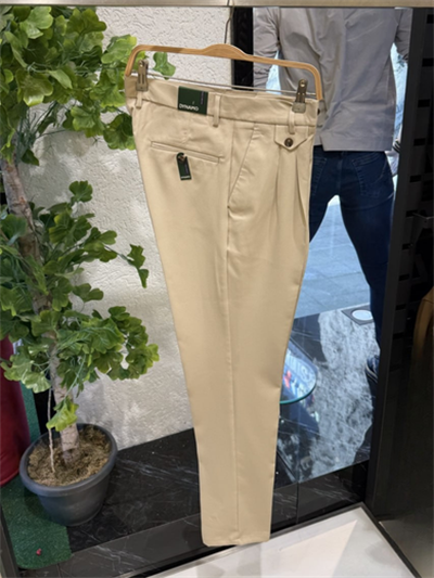 Yazlık Pileli Pantolon-Bej
