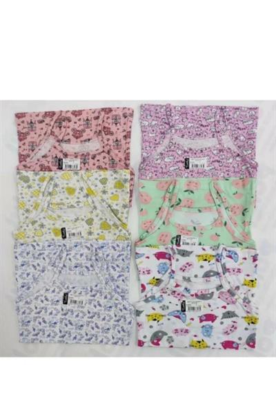  TUTKU 6LI PAKET RENKLİ DESENLİ İNCE ASKILI KIZ ÇOCUK ATLET (KARIŞIK DESENLER)
