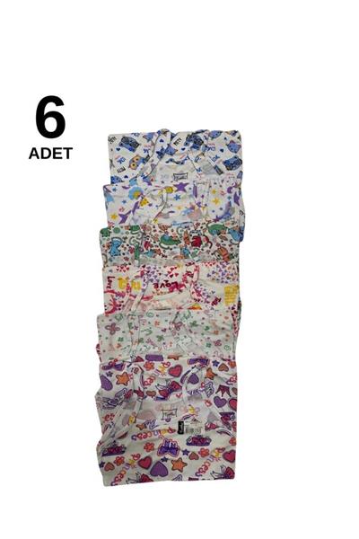  TUTKU 6LI PAKET RENKLİ DESENLİ İNCE ASKILI KIZ ÇOCUK ATLET (KARIŞIK DESENLER)