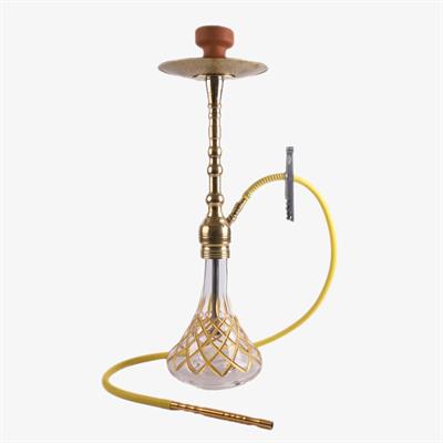 Klasik Puff Altın Kesme Şişeli Nargile Takımı