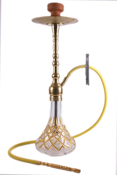 Klasik Puff Altın Kesme Şişeli Nargile Takımı