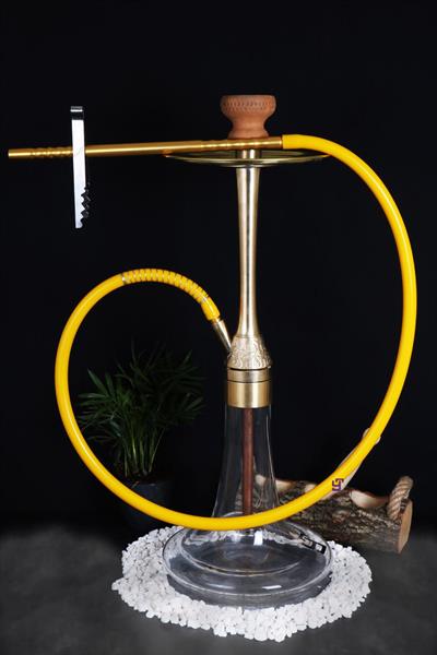 Master Puff Sarı Bakır Borulu Nargile Takımı