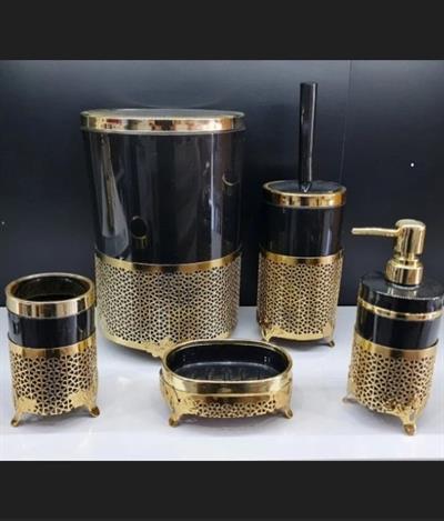 Akrilik Yüksek Kalite Metal Ayaklı Banyo Seti – Gold & Gümüş Kromaj | Lüks ve Dayanıklı Tasarım