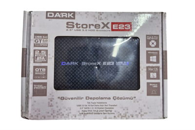 DARK Storex E23 2.5'' USB 3.0 Harici HDD / SSD Disk Kutusu – Yüksek Hızlı