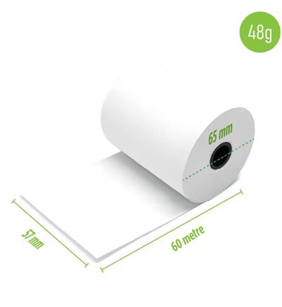 Pompa Beko Yazarkasa Rulosu 60 Metre – 57x65mm (Çap 65mm) | Termal Kağıt | Net Baskı Kalitesi ve Uzun Ömürlü Kullanım