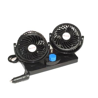 360 Derece Hareketli Çiftli Araç İçi Vantilatör 12V