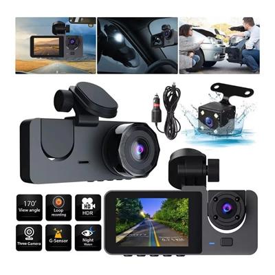 Araç İçi FullHD 3 Kameralı Y15 170° Derece Yol Takip, İç Mekan ve Arka Kamera Kayıt