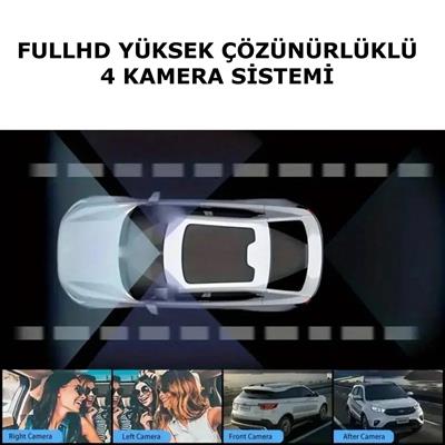 Araç İçi FullHD 4 Kameralı 9720 170° Derece Açılı Yol Takip, İç Mekan ve Arka Kamera Kayıt