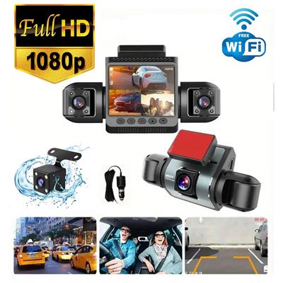 Araç İçi FullHD 4 Kameralı 9720 170° Derece Açılı Yol Takip, İç Mekan ve Arka Kamera Kayıt