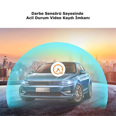 Araç İçi FullHD 3 Kameralı Y15 170° Derece Yol Takip, İç Mekan ve Arka Kamera Kayıt