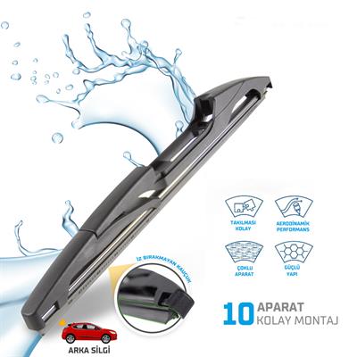 Arka Cam Sileceği 225mm 10 Aparatlı Universal Tüm Araçlara Uyumludur