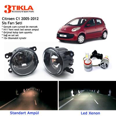 Citroen C1 2005-2012 Beyaz Led Xenon Sis Farı Seti