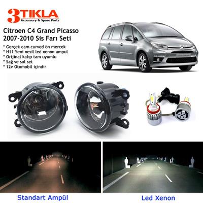 Citroen C4 Grand Picasso 2007-2010 Beyaz Led Xenon Sis Farı Seti