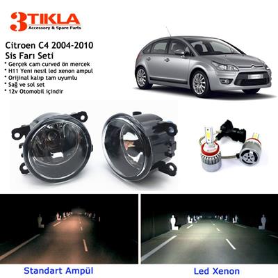 Citroen C4 HB 2004-2010 Beyaz Led Xenon Sis Farı Seti
