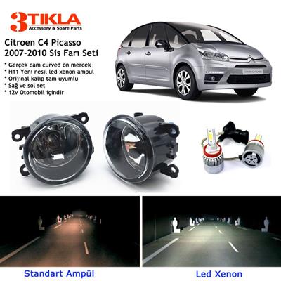 Citroen C4 Picasso 2007-2010 Beyaz Led Xenon Sis Farı Seti