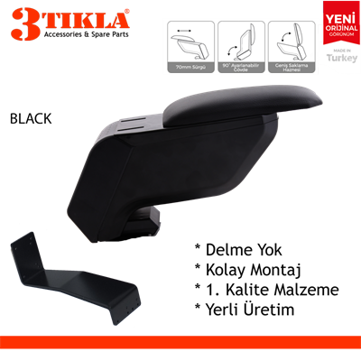 Courier 2020 Camlı Van Delmesiz Çelik Ayaklı Siyah Kolçak Kol Dayama