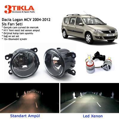 Dacia Logan MCV 2004-2012 Beyaz Led Xenon Sis Farı Seti