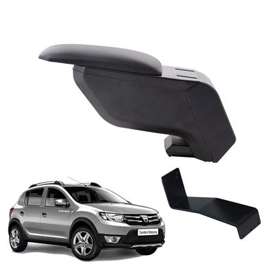 Dacia Sandero Stepway 2015 Delmesiz Çelik Ayaklı Siyah Kolçak Kol Dayama