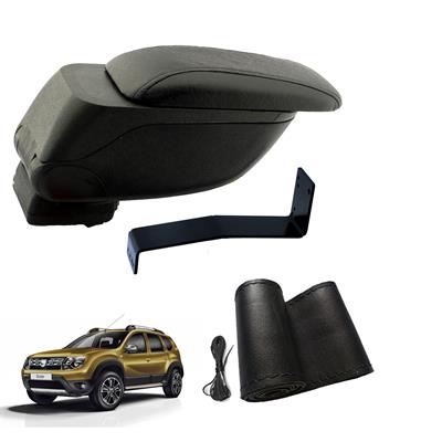 Eko Set Dacia Duster 2015 Geniş Hacimli  Delmesiz Çelik Ayaklı  Kolçak ve Direksiyon Kılıfı