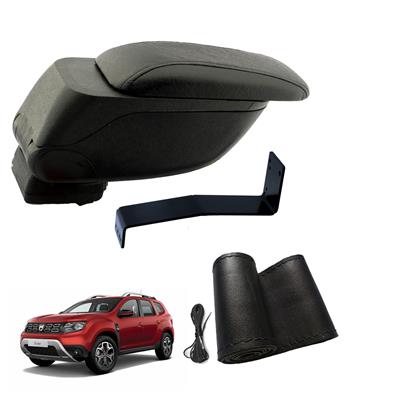 Eko Set Dacia Duster 2019 Geniş Hacimli  Delmesiz Çelik Ayaklı  Kolçak ve Direksiyon Kılıfı