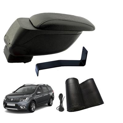 Eko Set Dacia Logan MCV 2017 Geniş Hacimli  Delmesiz Çelik Ayaklı  Kolçak ve Direksiyon Kılıfı