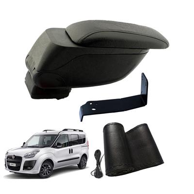 Eko Set Fiat Doblo 2014 Geniş Hacimli  Delmesiz Çelik Ayaklı  Kolçak ve Direksiyon Kılıfı