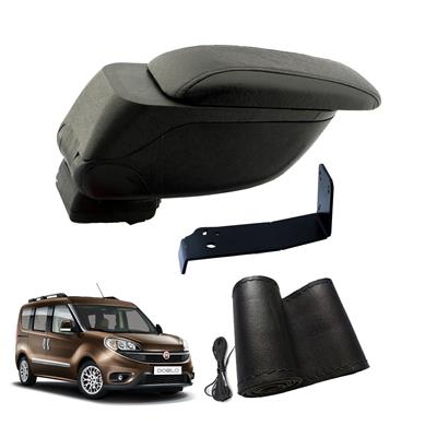 Eko Set Fiat Doblo 2015 Geniş Hacimli  Delmesiz Çelik Ayaklı  Kolçak ve Direksiyon Kılıfı