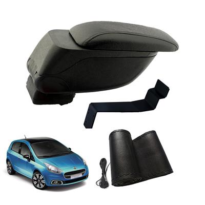 Eko Set Fiat Punto Evo 2010 Geniş Hacimli  Delmesiz Çelik Ayaklı  Kolçak ve Direksiyon Kılıfı