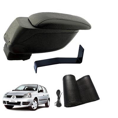 Eko Set Renault Clio II 2001 Geniş Hacimli  Delmesiz Çelik Ayaklı  Kolçak ve Direksiyon Kılıfı