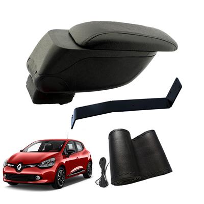 Eko Set Renault Clio IV 2014 Geniş Hacimli  Delmesiz Çelik Ayaklı  Kolçak ve Direksiyon Kılıfı
