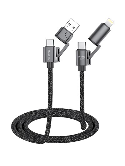 FC154 4ü 1 Arada Şarj Kablosu PD 100W Type-C & Lightning Hızlı Şarj (A+C to C+L, 1.2M Örgü )