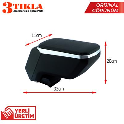 Fiat Albea 2008 Premium HQ Lüks Delmesiz Çelik Ayaklı Gri-Siyah Kolçak