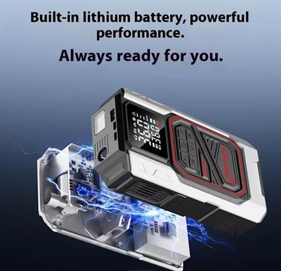 Harvox Akü Takviye Cihazı | 4ü 1 Arada Powerbank, Hava Kompresörü, LCD Ekran, 10.000mAh 150PSI