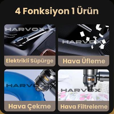 Harvox Ev ve Araç Süpürgesi HXVC-002 18.000PA  6000mAh