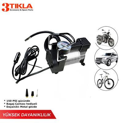 Metal Gövdeli 150 PSI/30L Dakika Lastik Hava Kompresörü 12V Profesyonel