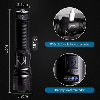 Metal Gövdeli Zoomlu USB Şarjlı El Feneri 800LM TC24-36