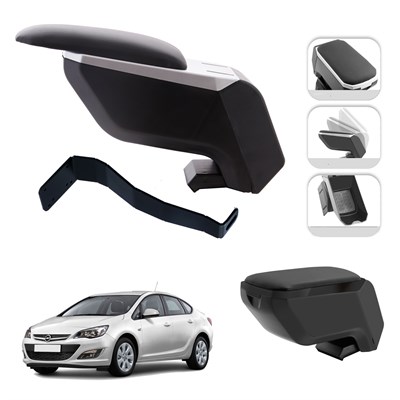 Mis Paket Opel Astra J Sedan 2012-2018 Delmesiz Çelik Ayaklı Kolçak + Askılı Koku + Micro Fiber Bez + Torpido Süngeri