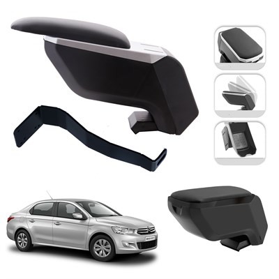Mis Paket Citroen C-Elysee 2012-2024 Delmesiz Çelik Ayaklı Kolçak + Askılı Koku + Micro Fiber Bez + Torpido Süngeri