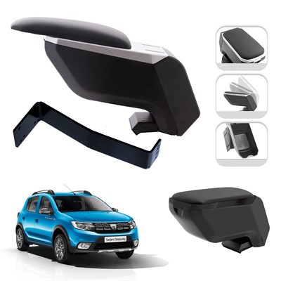 Mis Paket Dacia Sandero 2018-2020 Delmesiz Çelik Ayaklı Kolçak + Askılı Koku + Micro Fiber Bez + Torpido Süngeri