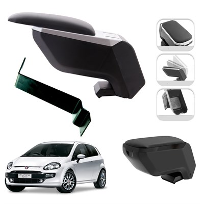 Mis Paket Fiat Punto Evo 2010-2018 Delmesiz Çelik Ayaklı Kolçak + Askılı Koku + Micro Fiber Bez + Torpido Süngeri