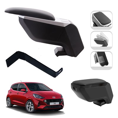 Mis Paket Hyundai i10 2008-2024 Delmesiz Çelik Ayaklı Kolçak + Askılı Koku + Micro Fiber Bez + Torpido Süngeri