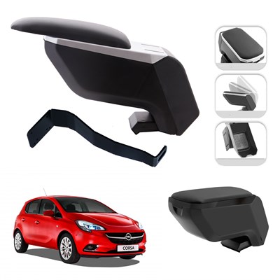 Mis Paket Opel Corsa E  2014-2020 Delmesiz Çelik Ayaklı Kolçak + Askılı Koku + Micro Fiber Bez + Torpido Süngeri