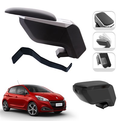 Mis Paket Peugeot 208 2012-2024 Delmesiz Çelik Ayaklı Kolçak + Askılı Koku + Micro Fiber Bez + Torpido Süngeri