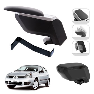 Mis Paket Renault Clio II HB 1998-2012 Delmesiz Çelik Ayaklı Kolçak + Askılı Koku + Micro Fiber Bez + Torpido Süngeri