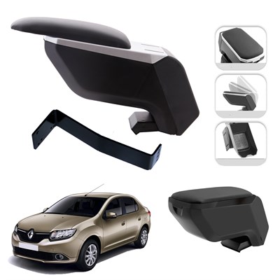 Mis Paket Renault Symbol  2014-2020 Delmesiz Çelik Ayaklı Kolçak + Askılı Koku + Micro Fiber Bez + Torpido Süngeri