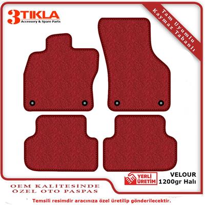 Opel Astra J HB 2009-2015 Lüks Halı Paspas Seti Kırmızı