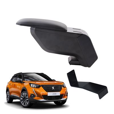 Peugeot 2008 2020 Delmesiz Çelik Ayaklı Siyah Kolçak Kol Dayama