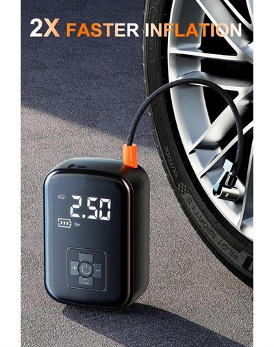 Portatif Kompresör 3ü 1 Arada Powerbank, Hava Kompresörü, LCD Ekran, 4000mAh 150PSI