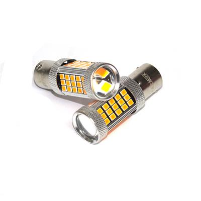 Premium FX4045 Serisi Mercekli  66 Led Turuncu Çift Duy Sinyal Ampülü Süper Parlak İki Adet